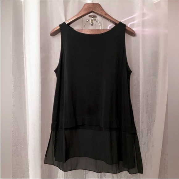 Eileen Fisher Batrau Neck Boxy Shell - Picture 1 of 5